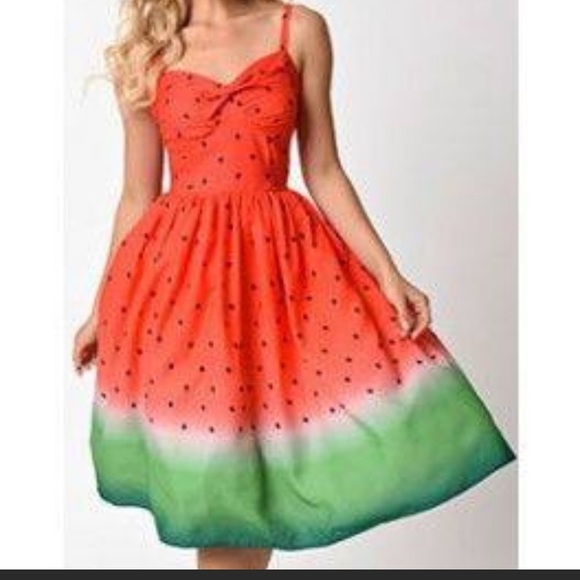 Unique Vintage Dresses & Skirts - Unique Vintage Watermelon Dress